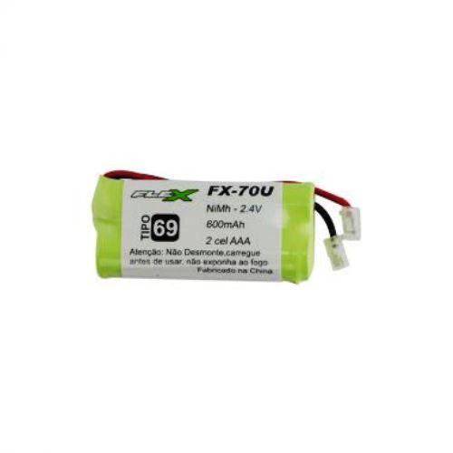 Bateria para Telefone Sem Fio com 2 Aaa 2,4v 600mah Universal Fx-70u Flex