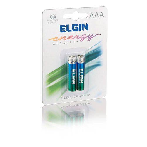 Bateria Pilha Alcalina Palito AAA com 2 Elgin
