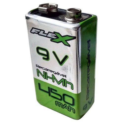 Bateria Recarregável Flex 9v 450 Mah