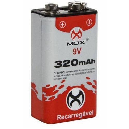 Bateria Recarregável Mox 9v 320mah