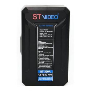 Bateria V-Mount STVideo ST-300V Broadcast de 300Wh / 14.8V USB PowerBank D-Tap