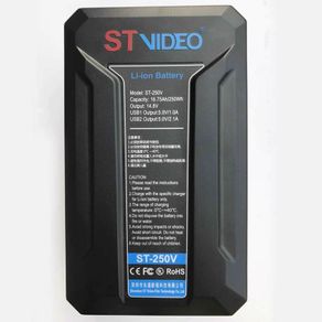 Bateria V-Mount STVideo ST-250V Broadcast de 250Wh / 14.8V USB PowerBank D-Tap