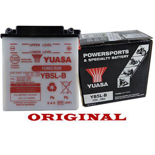 Bateria Yuasa Yb5l-B 12v 5ah Yamaha Crypton 105 Até 2004 - Xtz 125 - Dafra Super 100 - Zig 110
