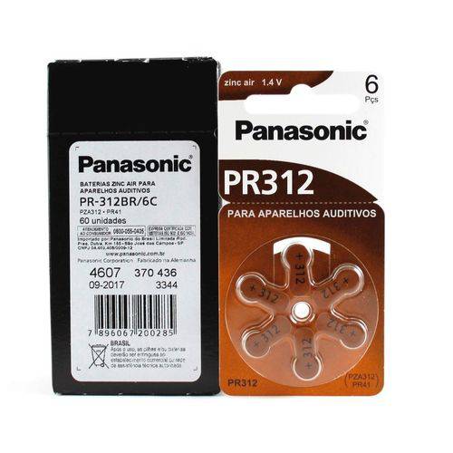 Baterias Auditivas Modelo PR-312/PR41 Panasonic