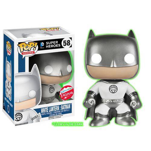 Batman Exclusivo White Lantern 58 Pop Funko DC - Brilha no Escuro