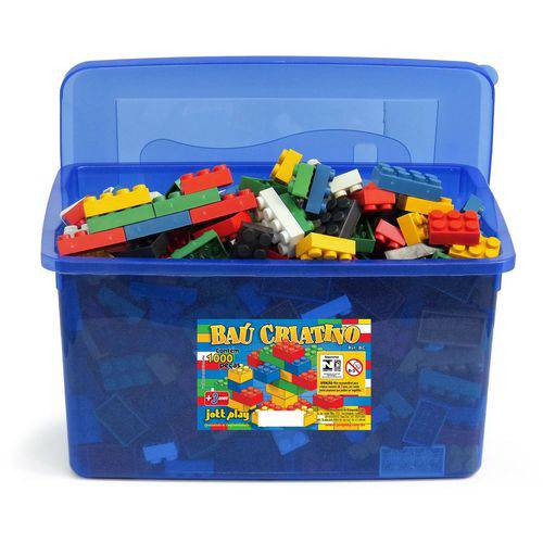 Baú Criativo com 1000 Peças Tipo Lego Baú e Peças Plasticas