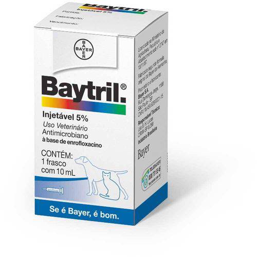 Baytril Injetável 5 Bayer 10 Ml