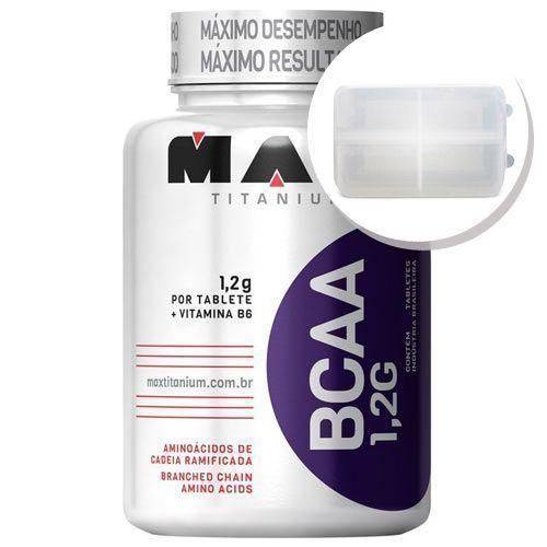 Bcaa 1,2g C/ Vitamina B6 - 272 Tabletes + Porta Cápsulas Transparente - Max Titanium