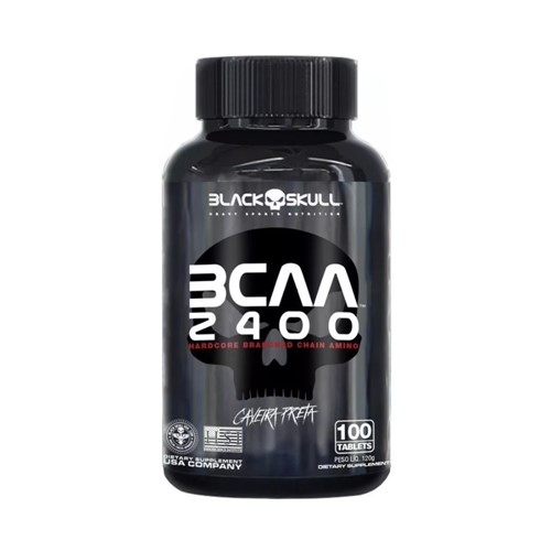 BCAA 2400 Black Skull com 100 Tabletes