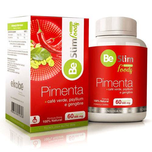 Be Slim Pimenta - Termogênico - 500mg 60 Cápsulas