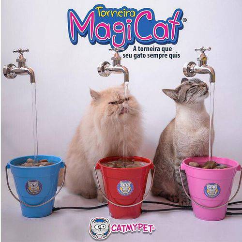 Bebedouro para Gatos Fonte para Gatos Torneira MagiCat Vermelho 110v
