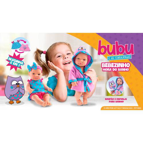 Bebezinho Hora do Banho Bubu e as Corujinhas Roma Brinquedos
