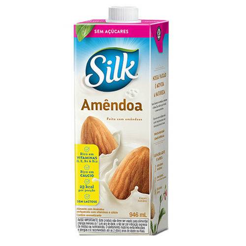 Bebida de Amêndoa Sem Açúcar Silk 946ml