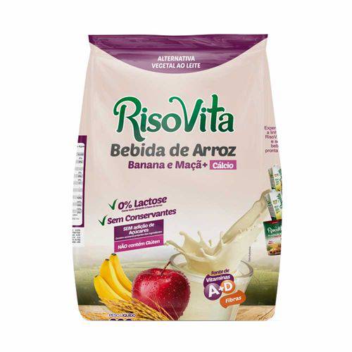 Bebida de Arroz em Pó Sabor Banana e Maçã - Risovita - 300g