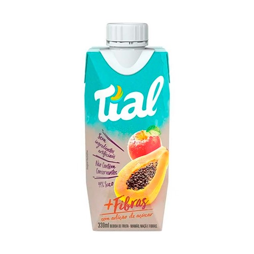 Bebida de Fruta Tial Mamão, Maçã e Fibras Sem Adição de Açúcar 330ml