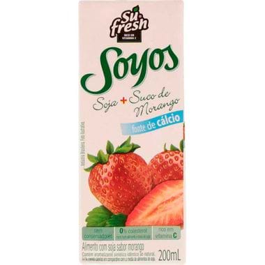 Bebida de Soja Sabor Morango Soyos Sufresh 200ml