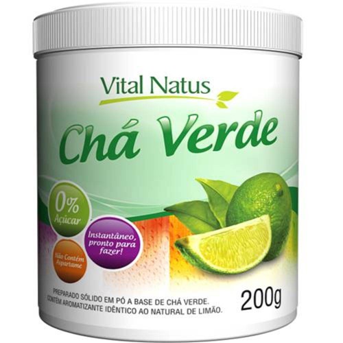 Bebida Instantânea de Chá Verde - Sabor Limão - 200g - Vital Natus