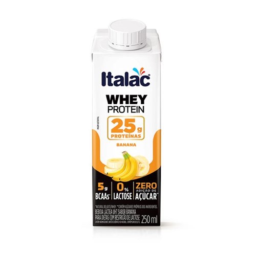 Bebida Lactea Whey Protein Italac 250ml Banana