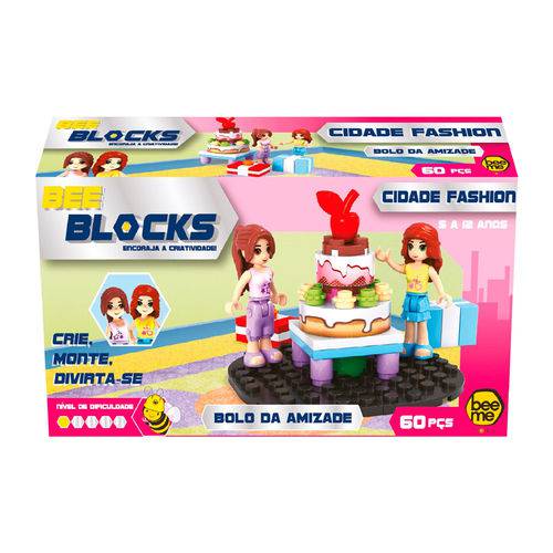 Bee Blocks Bolo da Amizade 60 Peças Blocos Montar BeeMe Toys RV-250