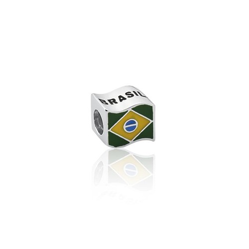 Berloque Bandeira Brasil Prata - Joy Viagem