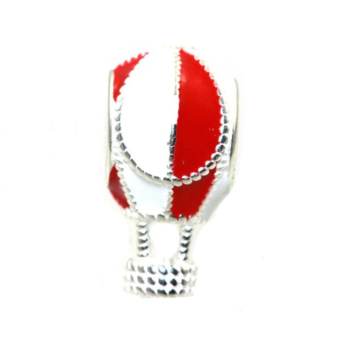 Berloque de Prata Balão de Ar Esmaltado Vermelho - 08623