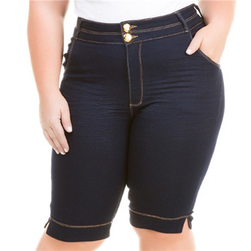 Bermuda Feminina Jeans Tradicional com Elastano Plus Size