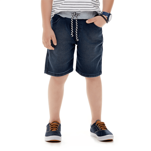 Bermuda Infantil Cata-Vento Jeans Escuro 04