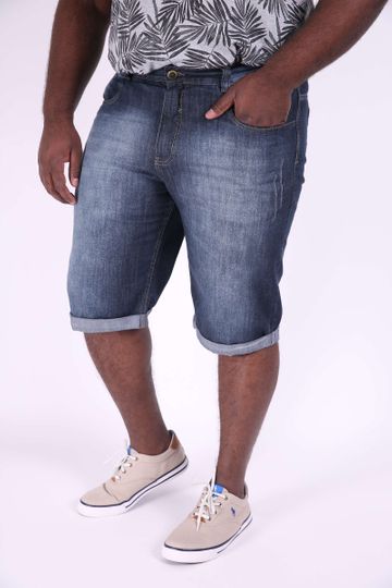 Bermuda Jeans Barra Virada Plus Size 52