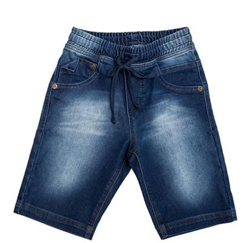 Bermuda Jeans com Elástico Bordada - 4
