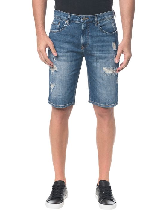 Bermuda Jeans Five Pockets - Azul Médio - 38