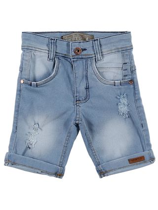 Bermuda Jeans Infantil para Menino - Azul