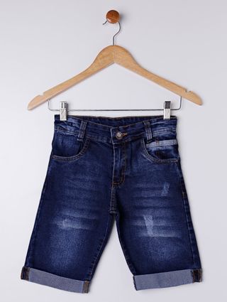 Bermuda Jeans Juvenil para Menino - Azul