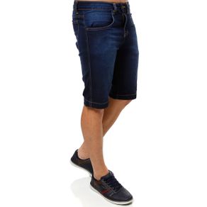 Bermuda Jeans Moletom Masculina Azul 46