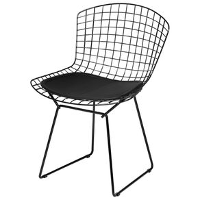 Bertoia Cadeira C/ Almofada Preto/preto