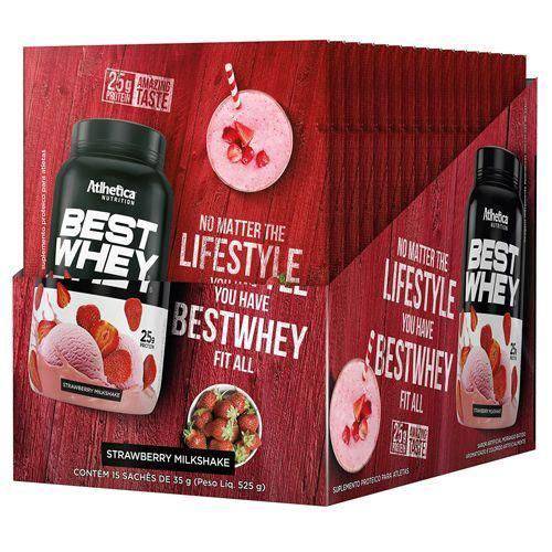 Best Whey - 15 Sachês de 35g - Strawberry Milkshake - Atlhetica Nutrition