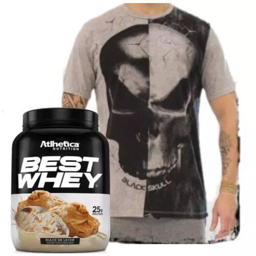 Best Whey 900g + Camiseta Tshirt Black Skull Bw !!