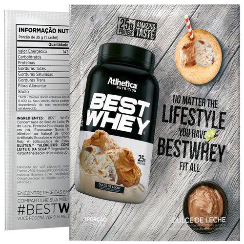 Best Whey - Doce de Leite - 1 Sachê 35g Dose Única - Atlhetica Nutrition