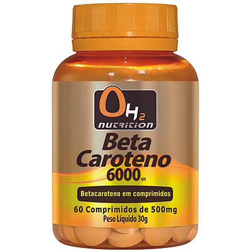 Betacaroteno 6000 UI - 60 Comprimidos - OH2 Nutrition