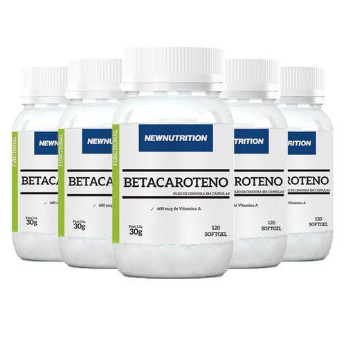 Betacaroteno com Vitamina a - 5 Un de 120 Cápsulas - NewNutrition