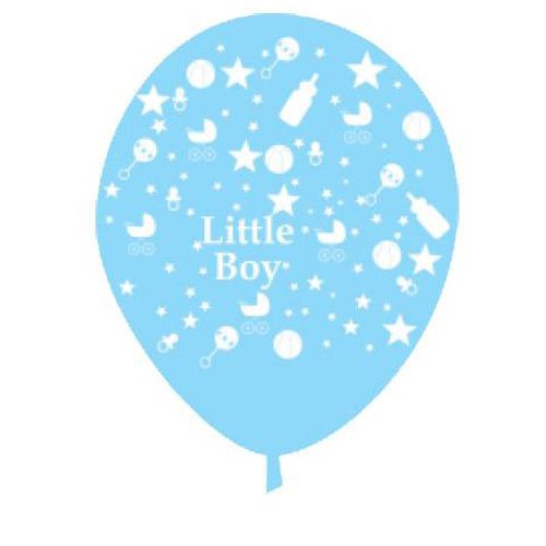 Bexiga Pic Pic Fantasia Little Boy Azul e Branco - 25 Unidades 1019278