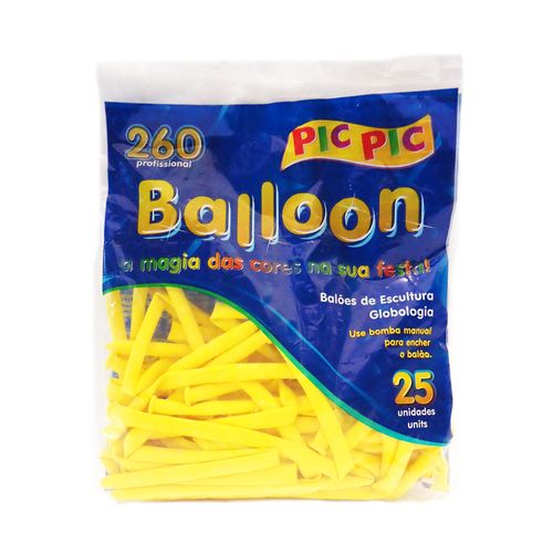 Bexiga Pic Pic Palito Balloon 260 Amarela - 25 Unidades 1016861