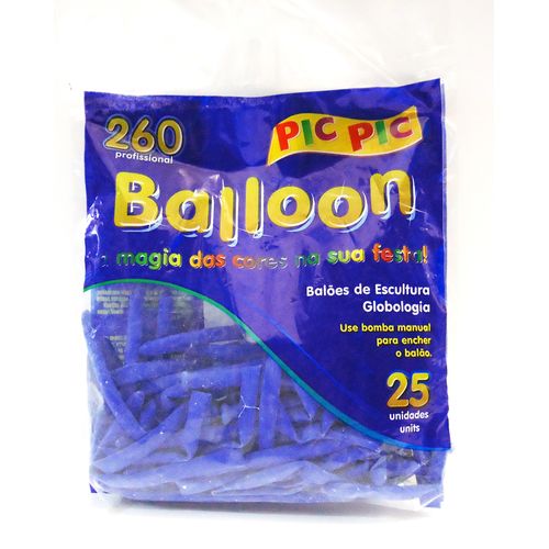 Bexiga Pic Pic Palito Balloon 260 Azul Escuro - 25 Unidades 1016863