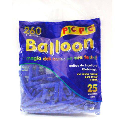 Bexiga Pic Pic Palito Balloon 260 Azul Escuro - 25 Unidades