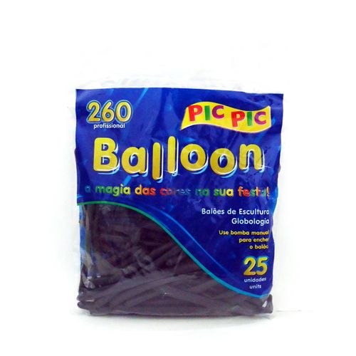 Bexiga Pic Pic Palito Balloon 260 Preta - 25 Unidades 1016867