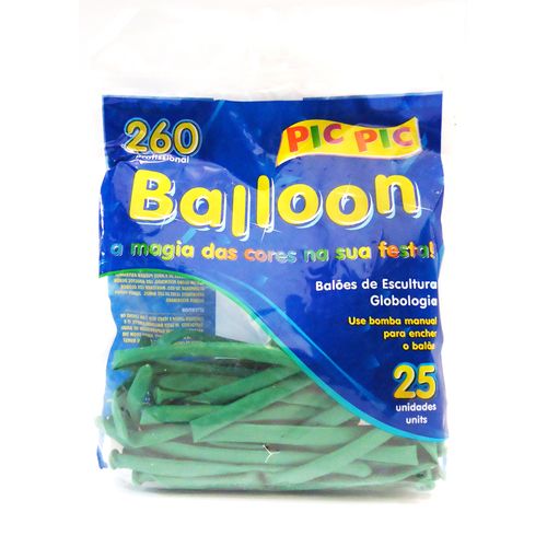 Bexiga Pic Pic Palito Balloon 260 Verde Escuro - 25 Unidades 1016869