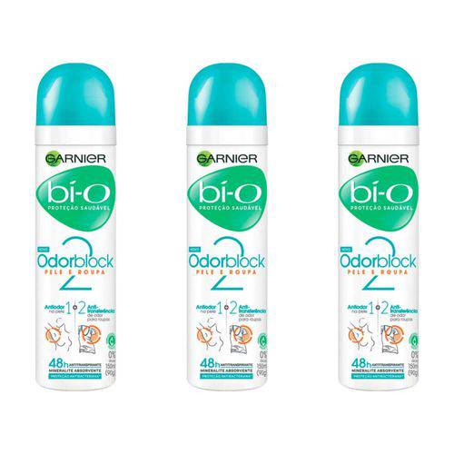 Bí-o Odorblock Desodorante Aerosol Feminino 150ml (kit C/03)