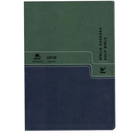 Bíblia Bilíngue NVI Verde e Azul