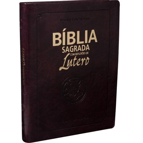 Bíblia com Reflexões de Lutero Média Vinho Nobre