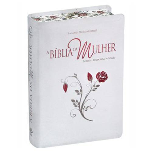 Bíblia da Mulher Nova Edição com Bordas Floridas Branca Média
