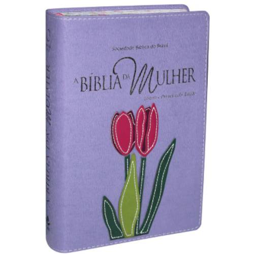 Bíblia da Mulher Nova Edição com Bordas Floridas - Orquídea Média